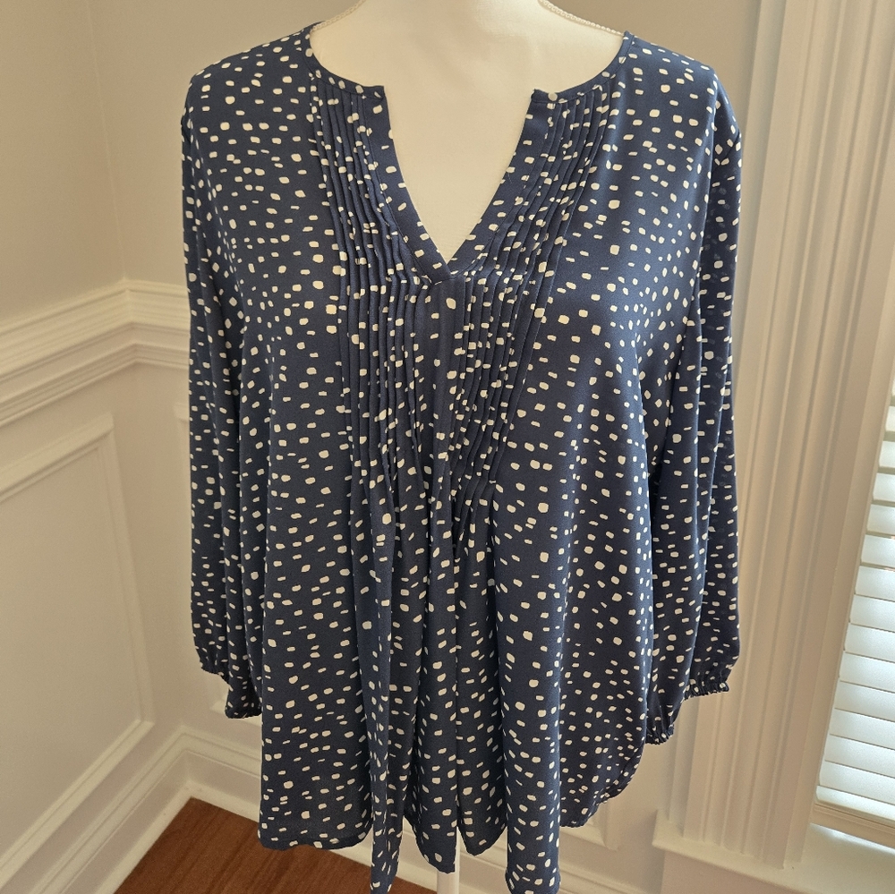 Blue Polka Dot Women's Top